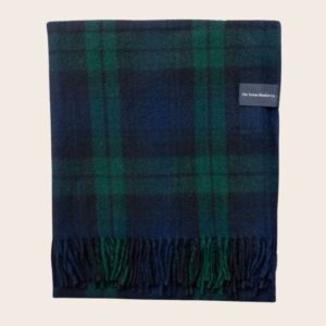 Wollen opgevouwen deken in black watch tartan