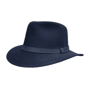 Zwarte fedora hoed met zwarte rand