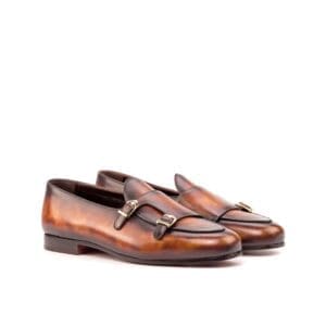 Double monk patina slippers