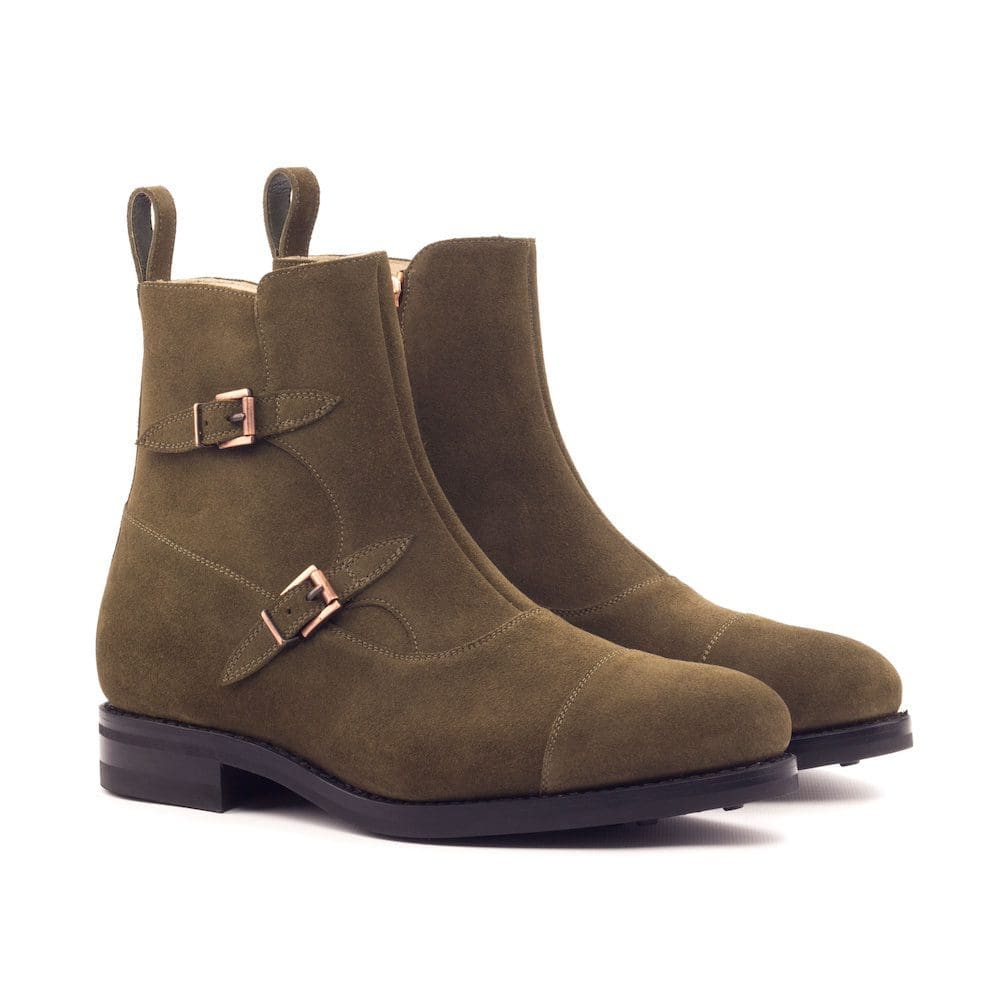 Bentley-Octavian Boot Goodyear Welted - Lux Suede khaki-MORAGHI buckle boot in kaki suede
