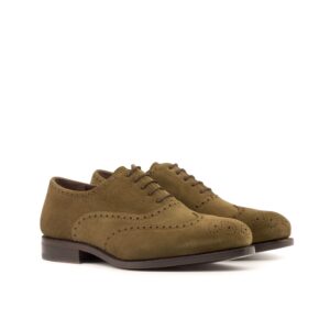 full brogue in kaki suede