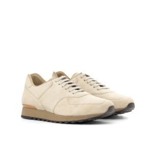 jogger in taupe kleurig suede