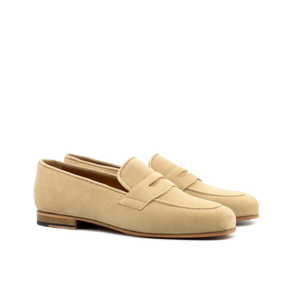 Slipper in camel suede met masker