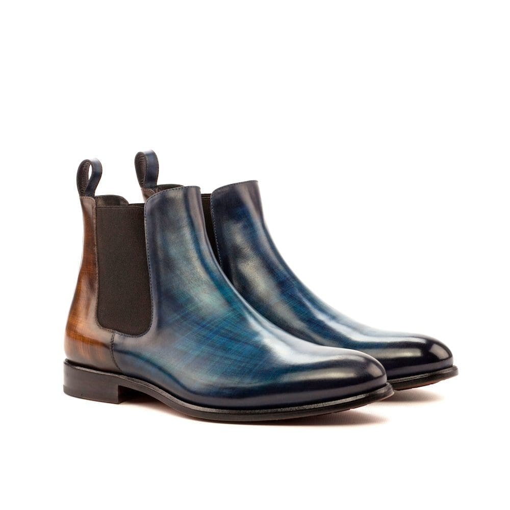 Tudor-Chelsea Boot Classic - Patina Heavy - Crust Patina Brown-Crust Patina Denim-MORAGHI