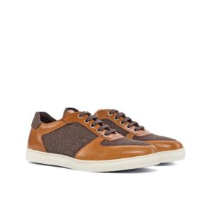 low top trainers cognac kalfsleer