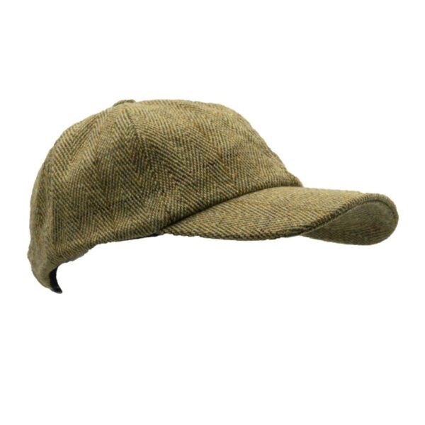 Straw tweed baseball cap schuin van voren gezien