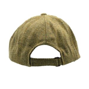 Tweed straw baseball cap van achteren gezien