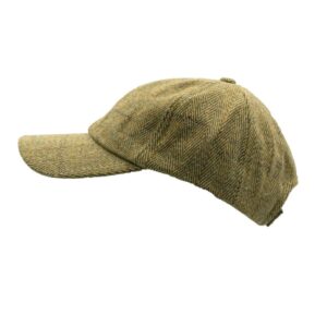 Tweed baseball cap straw van de zijkant gezien