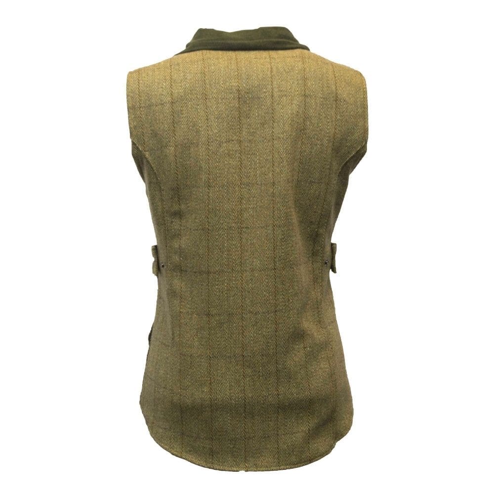 Dames tweed bodywarmer achterzijde.