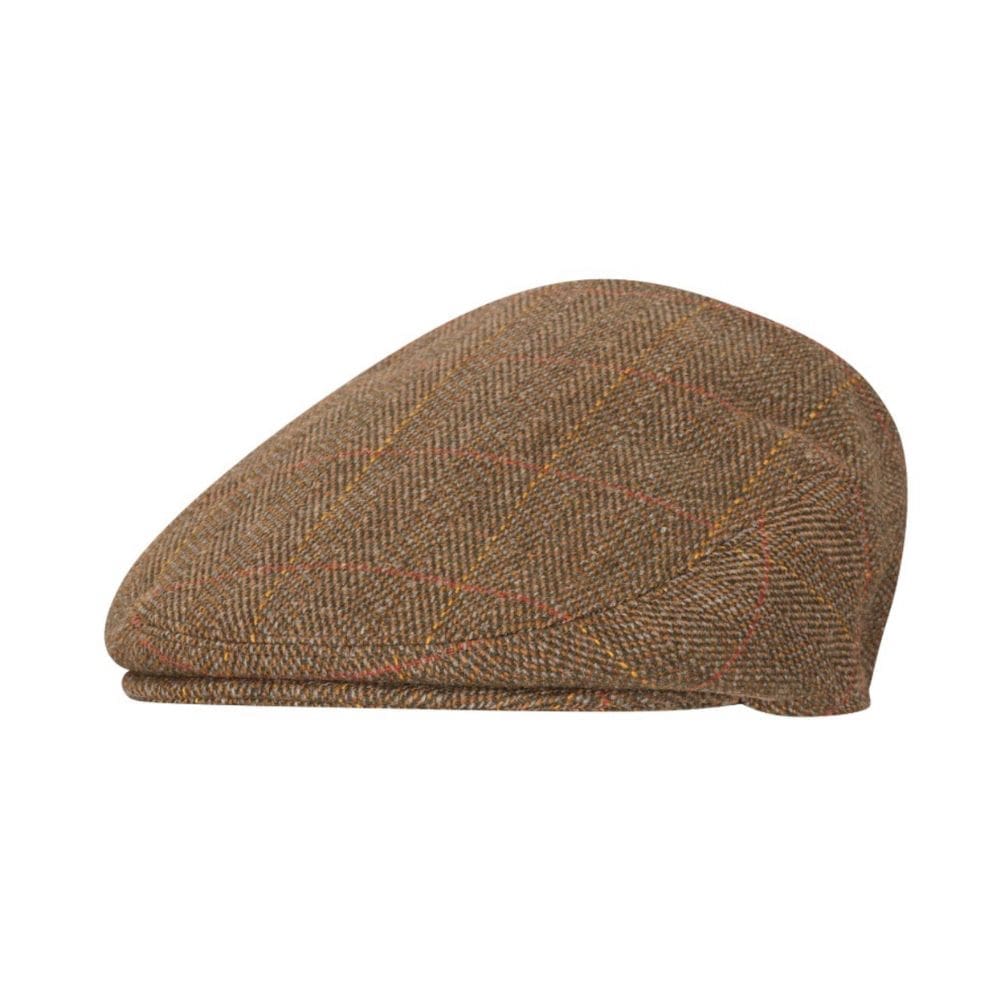 bruine flat cap voor aanzicht