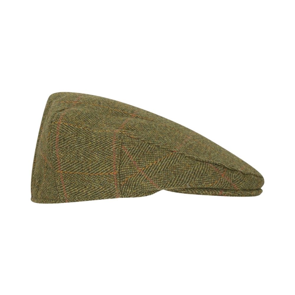 tweed flat cap groen zij aanzicht