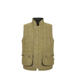 Kinder tweed bodywarmer in strogeel