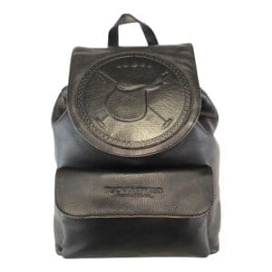 zwart leren rugzak met polo gerelateerde afbeelding.