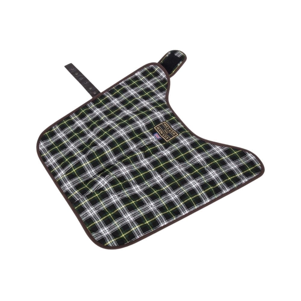 Binnenkant met tartan van waxjas hond